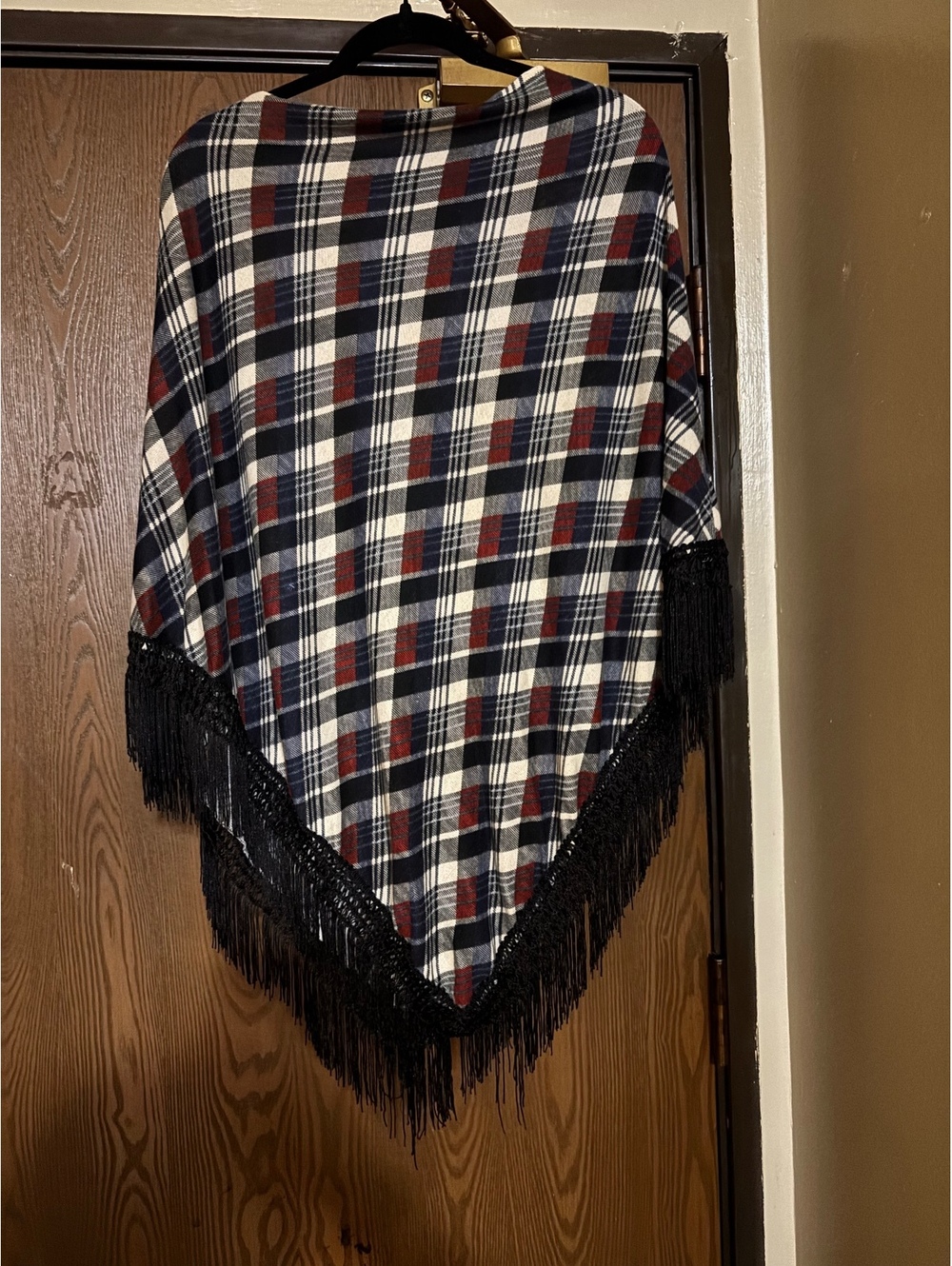 Plaid Fringe Tartan Fall Preppy Poncho